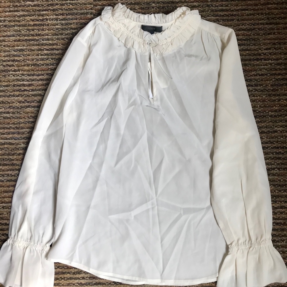 New JCrew Peasant Top. Cream Colored.